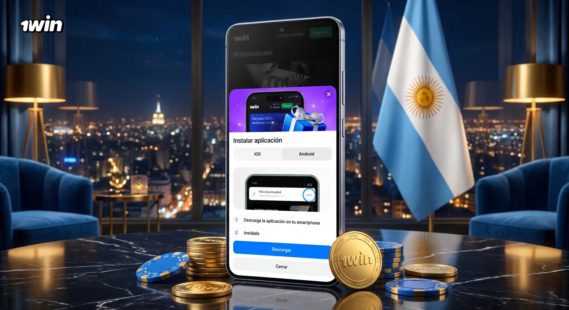 Instalación de 1win en iPhone desde Safari